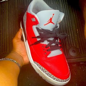 Fire Red Jordan 3s